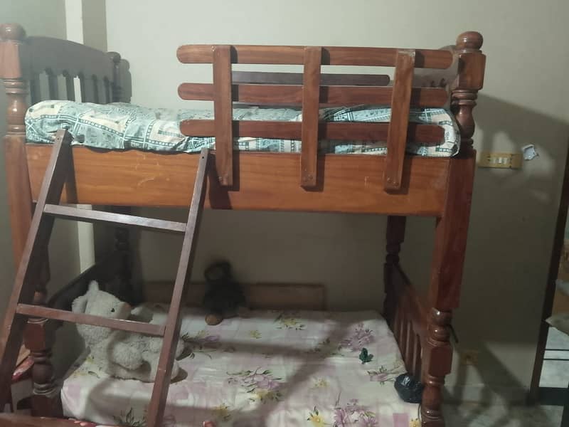 Double Bunk Bed for Kids - Pure Sheesham Wood - Good Condition 2