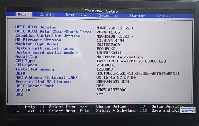 ThinkPad T470s ci5 12/256 5