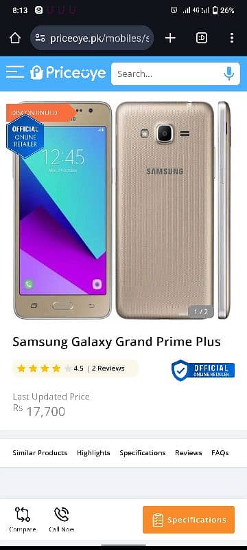 samsung grand prime plus just 4500 4