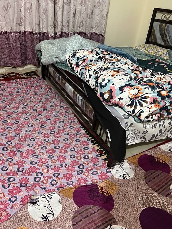 Iron bed with mattress 3