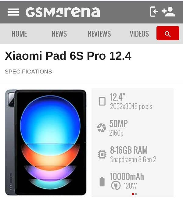 Xiomi 6s pro 12.4 ( 16gb/1tb ) 7