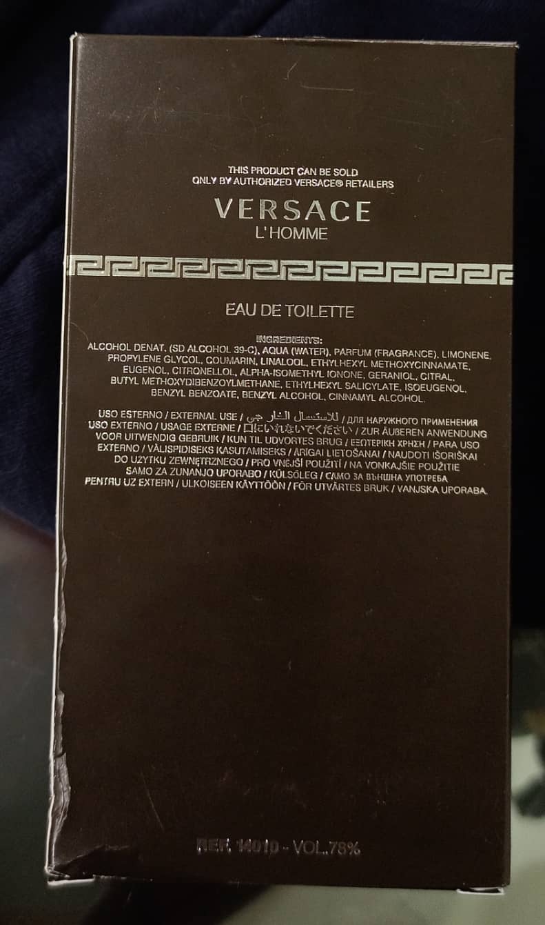 VERSACE L'HOMME EDT 100ML 2