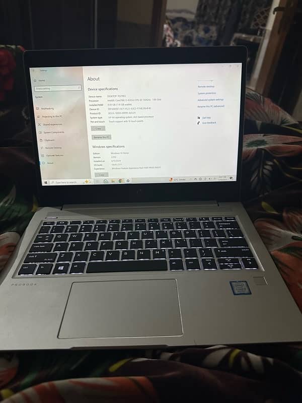 Hp probook 430G6 corei5 8th Generation. 8/256 gb 4