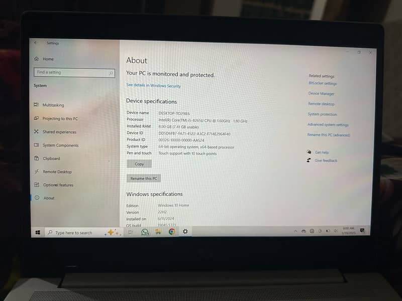 Hp probook 430G6 corei5 8th Generation. 8/256 gb 5