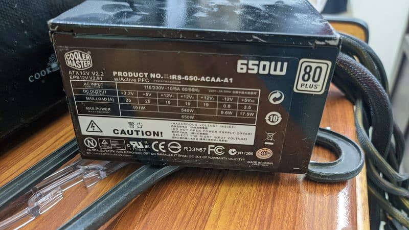 Cooler Master Power Supply 650 Watts Gaming 0