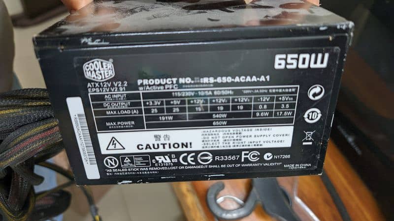 Cooler Master Power Supply 650 Watts Gaming 2