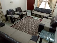 10 seater dark brown and being sofa set for RS. 65000