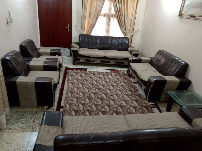 10 seater dark brown and beige sofa set for RS. 55000 3