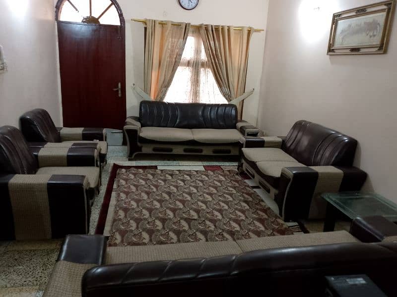 10 seater dark brown and beige sofa set for RS. 55000 4