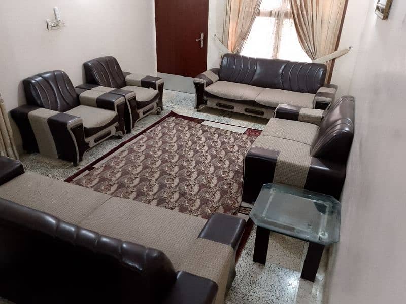 10 seater dark brown and beige sofa set for RS. 55000 6