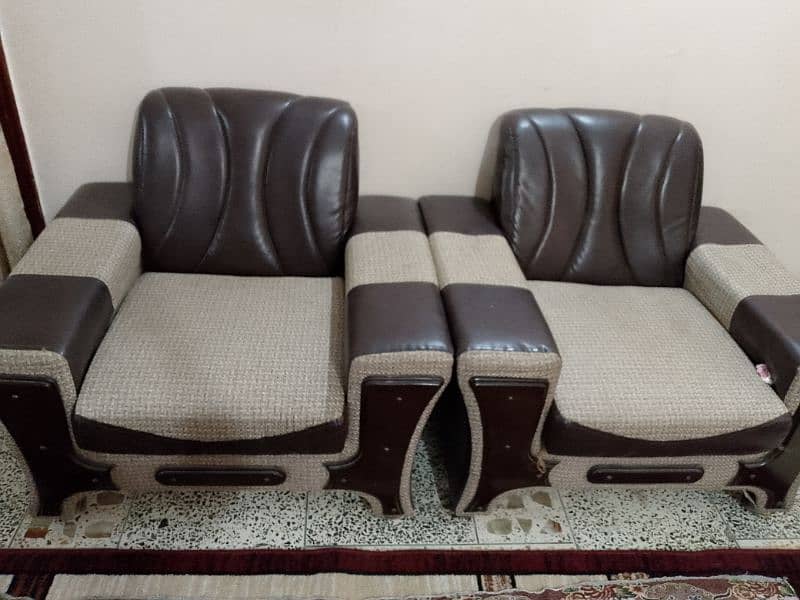 10 seater dark brown and beige sofa set for RS. 55000 9