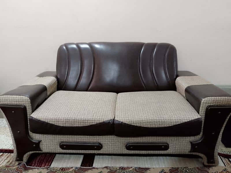 10 seater dark brown and beige sofa set for RS. 55000 12