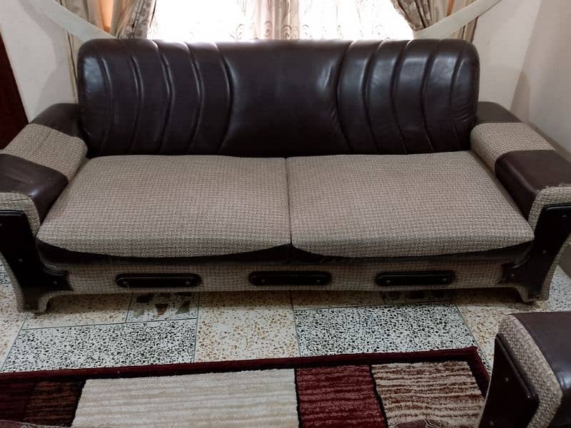 10 seater dark brown and beige sofa set for RS. 55000 14