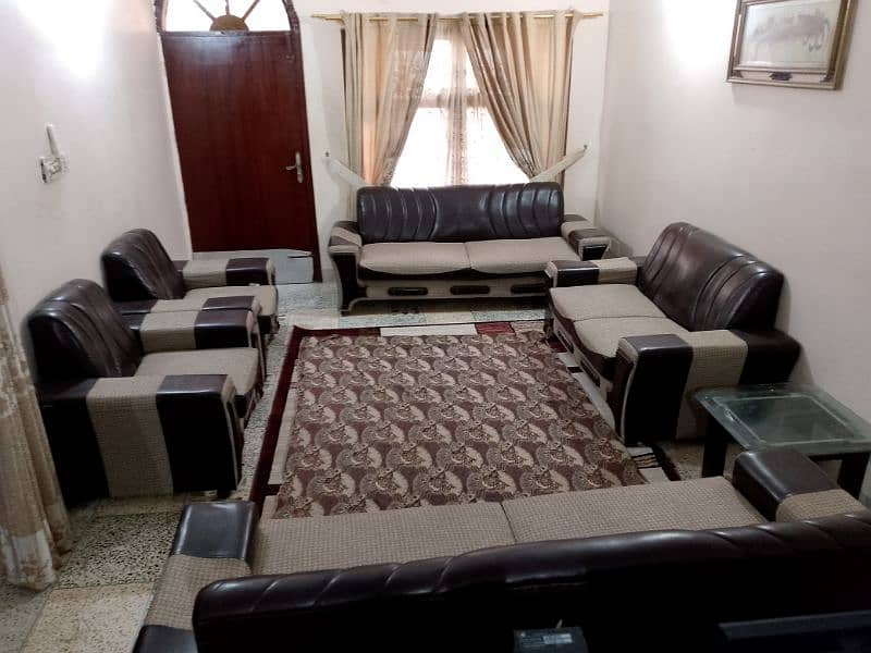 10 seater dark brown and beige sofa set for RS. 55000 17