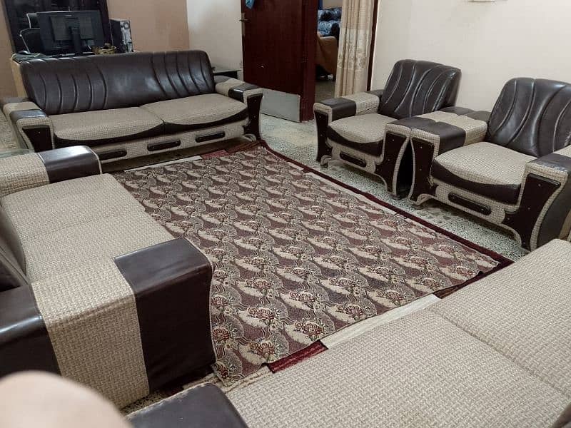 10 seater dark brown and beige sofa set for RS. 55000 18