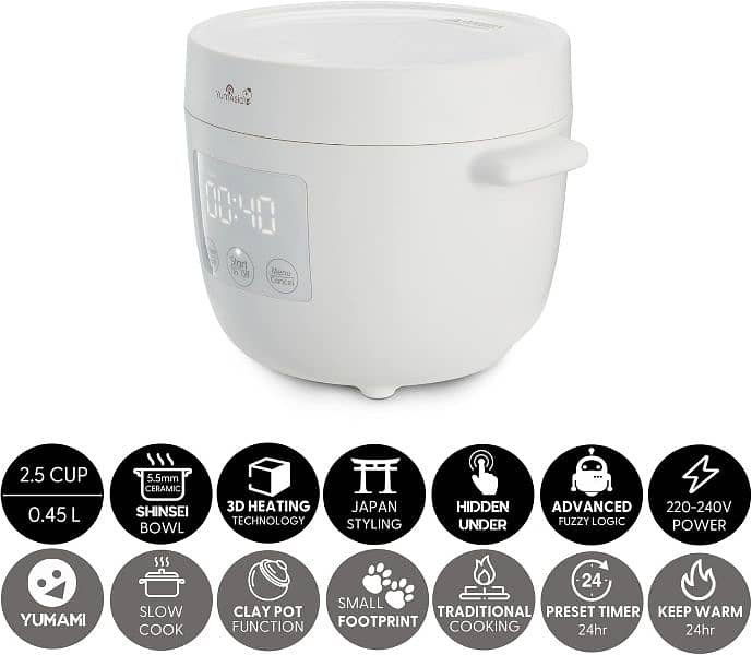 Yum Asia Tsuki Mini Rice Cooker with Shinsei Ceramic Bowl (2.5 Cups 2