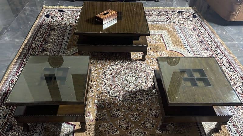 Bedroom wooden table set | 3 Table | One center | Two Side Tables 0