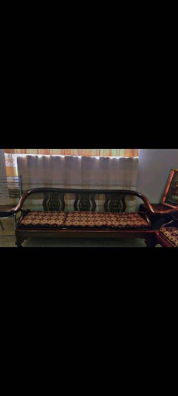 Sheesham Wooden 5 Seater Sofa Set with Table 0