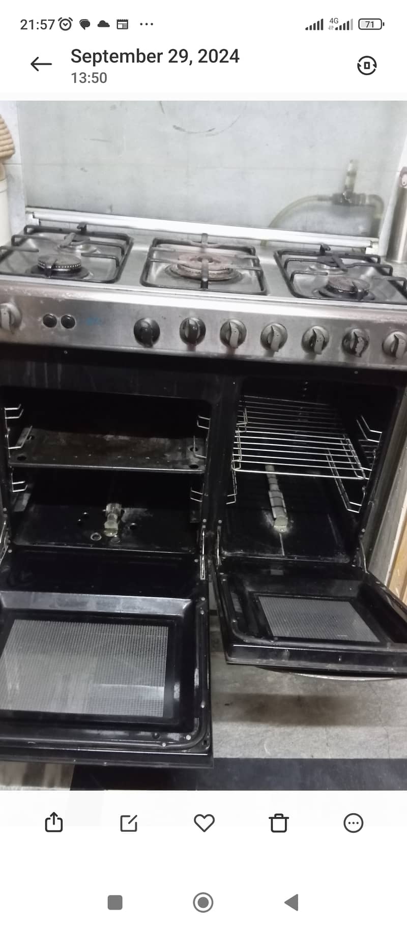 Gas cooking range 3