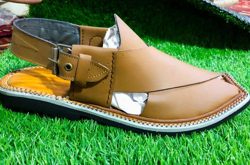 Tyre soal handmade Peshawari chappal for Men's 2