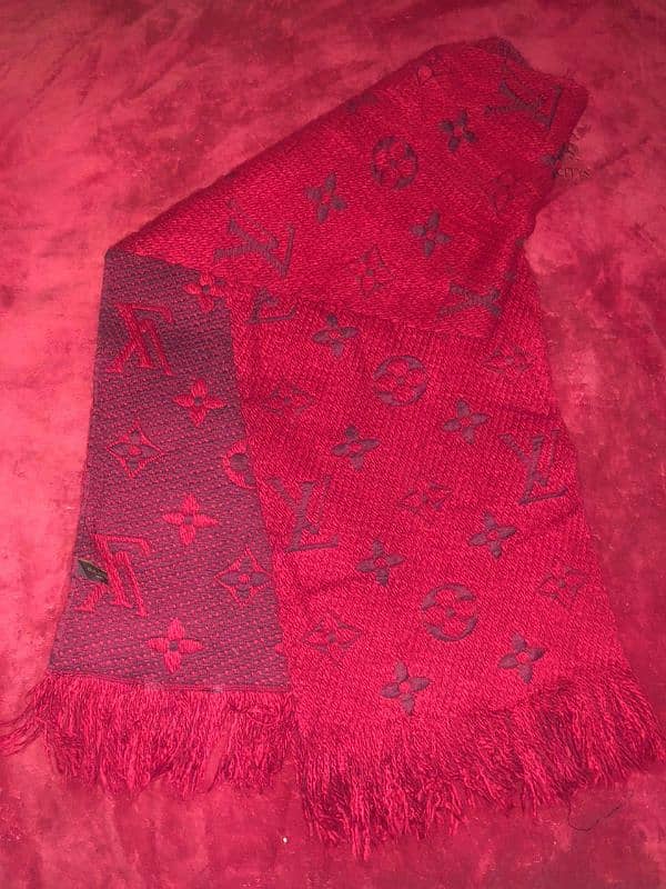 Louis Vuitton Red Logomania Scarf 1