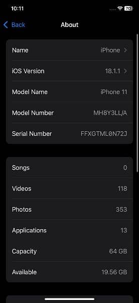 IPHONE 11 NOT PTA 85% BATTERY 64 GB 2MONTHS SIM WORKING 5