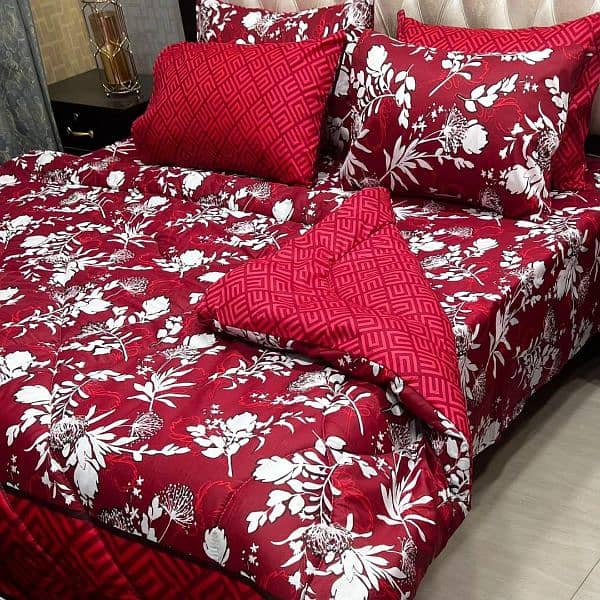 3 PCs cotton printed double bedsheets #free delivery 3