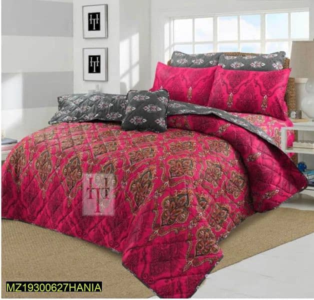 3 PCs cotton printed double bedsheets #free delivery 13