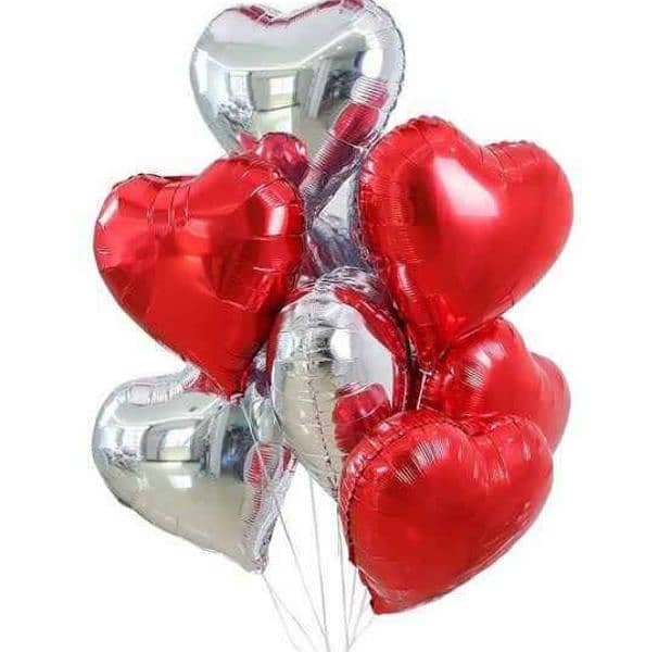 Red heart shape foil helium balloons 3