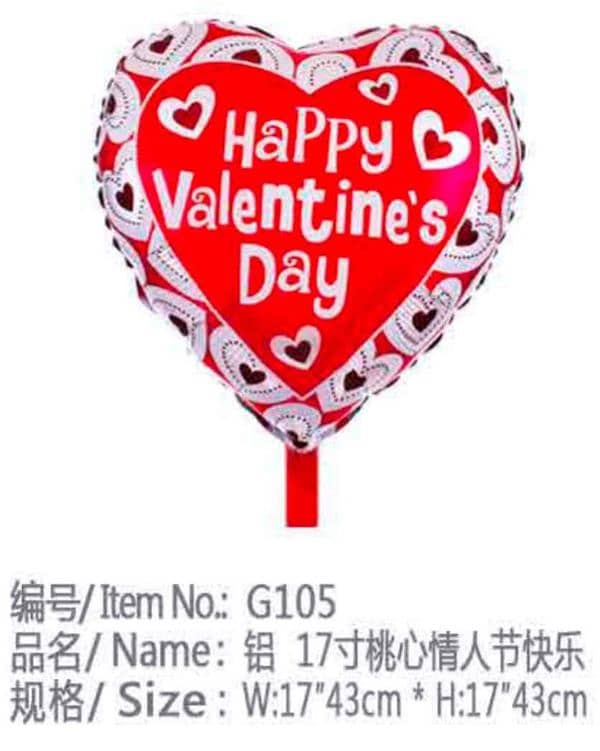 Red heart shape foil helium balloons 6