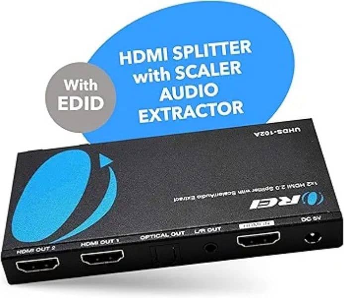 OREI 1x2 2.0 HDMI Splitter with Scaler Audio Extractor hdmi switch 2