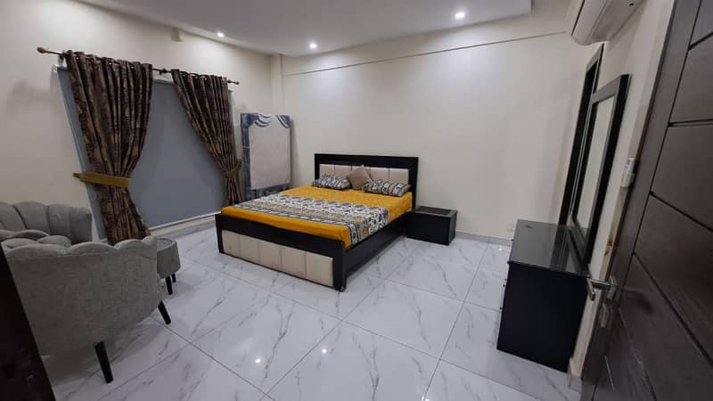 1bed room luxury apartment Full Furnished In heights 2ext Phase6 Bahria Town Rwp 6