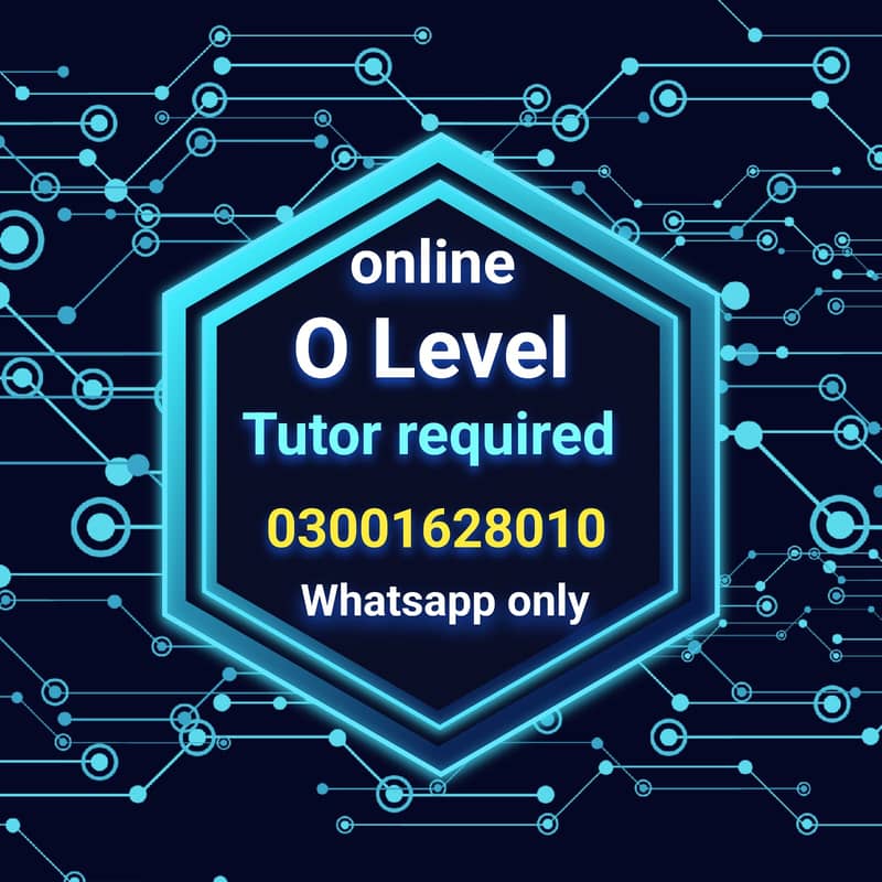 Required Professional O level tutor 0