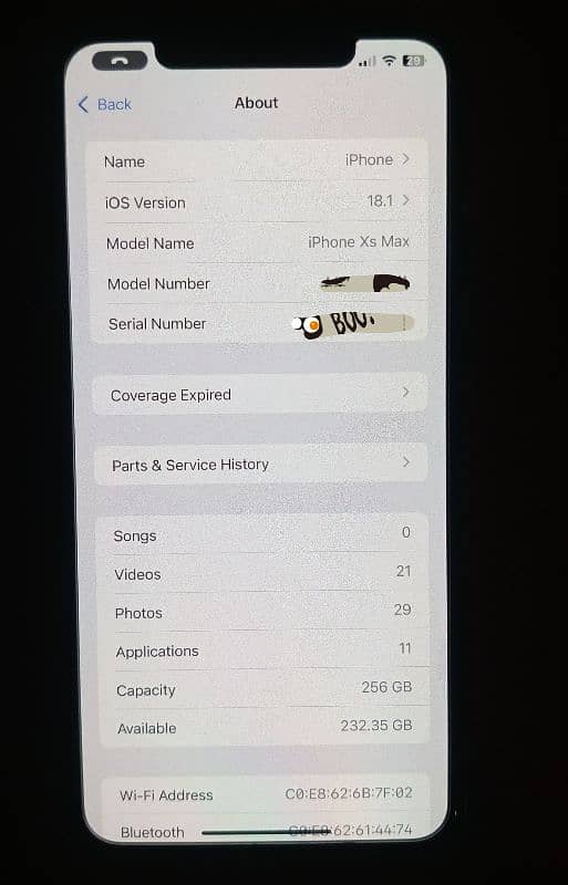 iPhone XSMAX 256 GB PTA 8