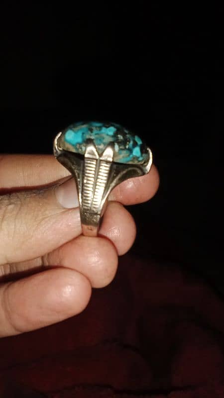 stylish silver Irani feroza ring 2