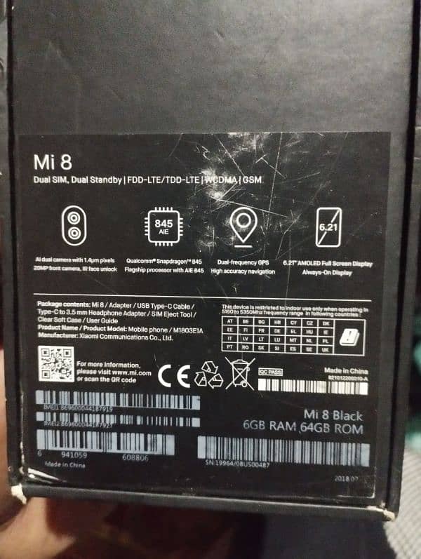 Xiaomi Mi 8.  best pubg Phone Smooth Extreme Full Box 18W fast Charger 1