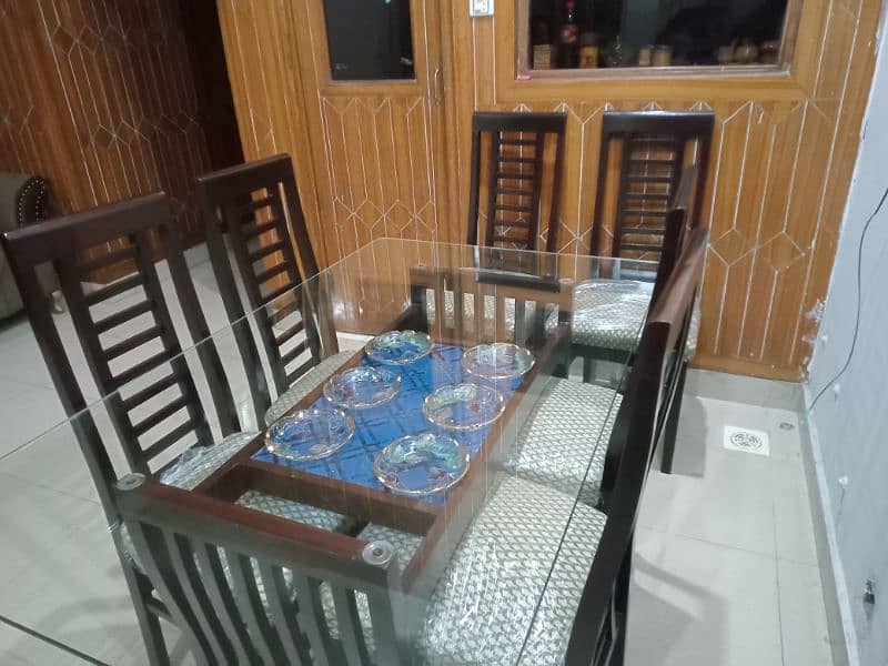 Brand new six chair dining table original wood 0