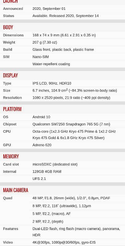 Moto one 5g 4GB GB 128 UFS 2.1 PTA approve one sim 3