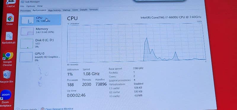 ore i7 6TH generation + 256 gb nvme +with original charger 7