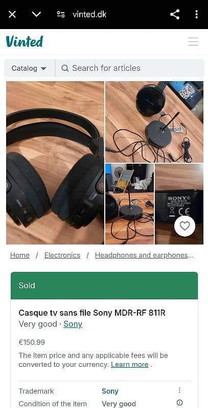 Sony Wireless Stereo Headphones , Model MDR-RF811R 4