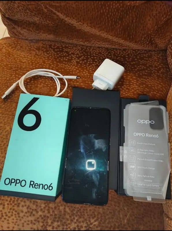 oppo reno 6 with Box Charger 8/128 0