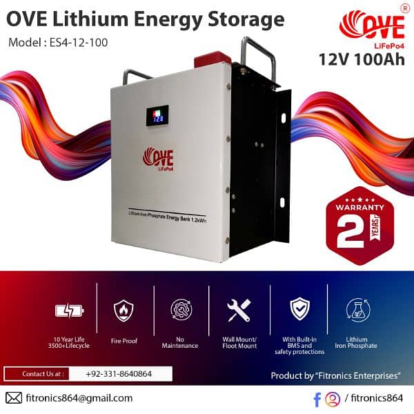 OVE LITHIUM BATTERY 12v 100Ah,200Ah 0