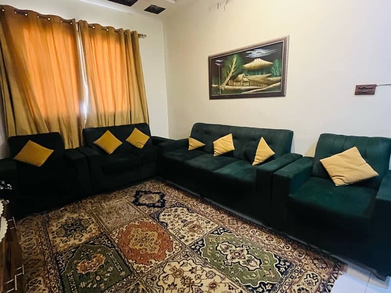 7 seater green velvet sofa 6