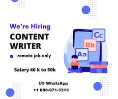 Home Base Job for Content Writer (40-50k)