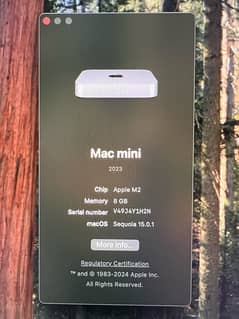 Mac mini M2, 8GB ram 256GB storag