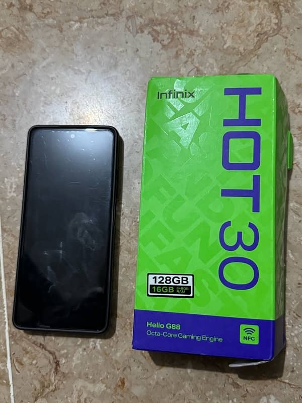 infinix hot 30 with box and charger 8 , 128 3