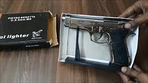 Berreta 9mm Toy Metal Gun Shaped Lighter Just Box Open No Use 1