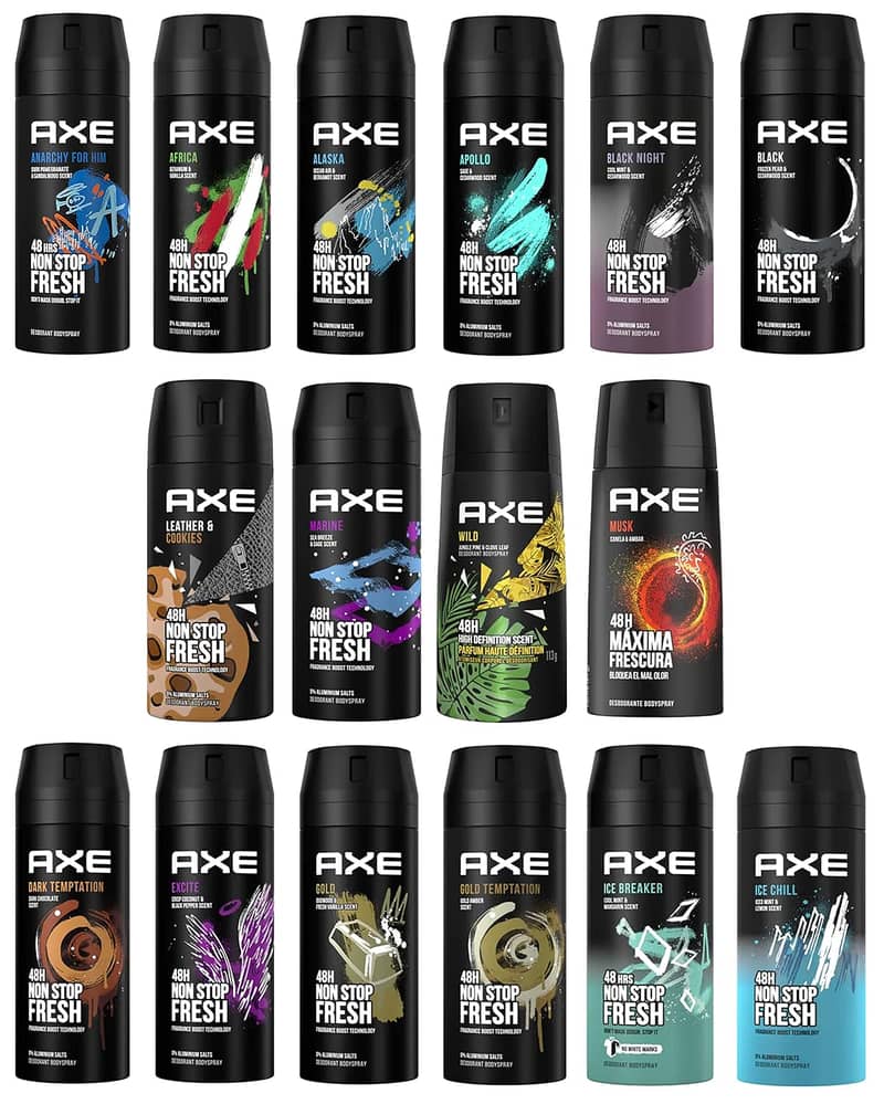 Black Pera Frozen & Cedro 48H Non-Stop Fresh Deodorant AXE Body Spray 6