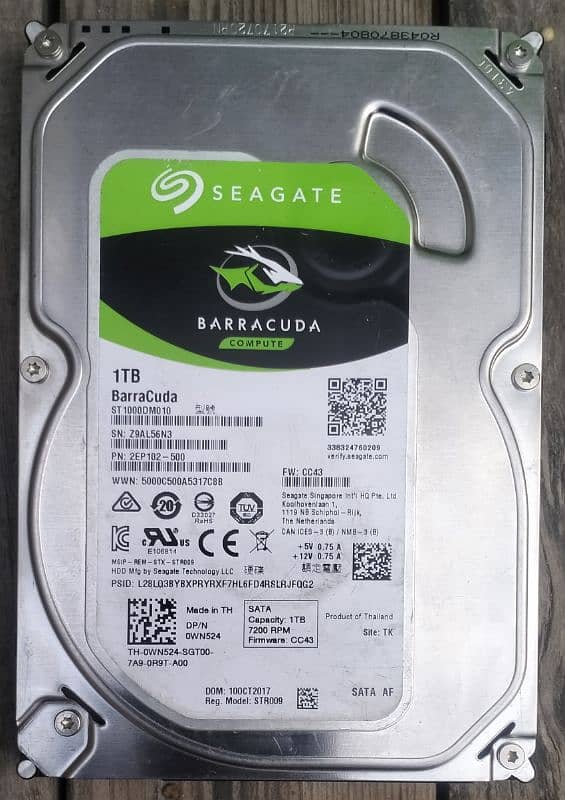 1 TB Hard drive urgent sale in discounted rate 0