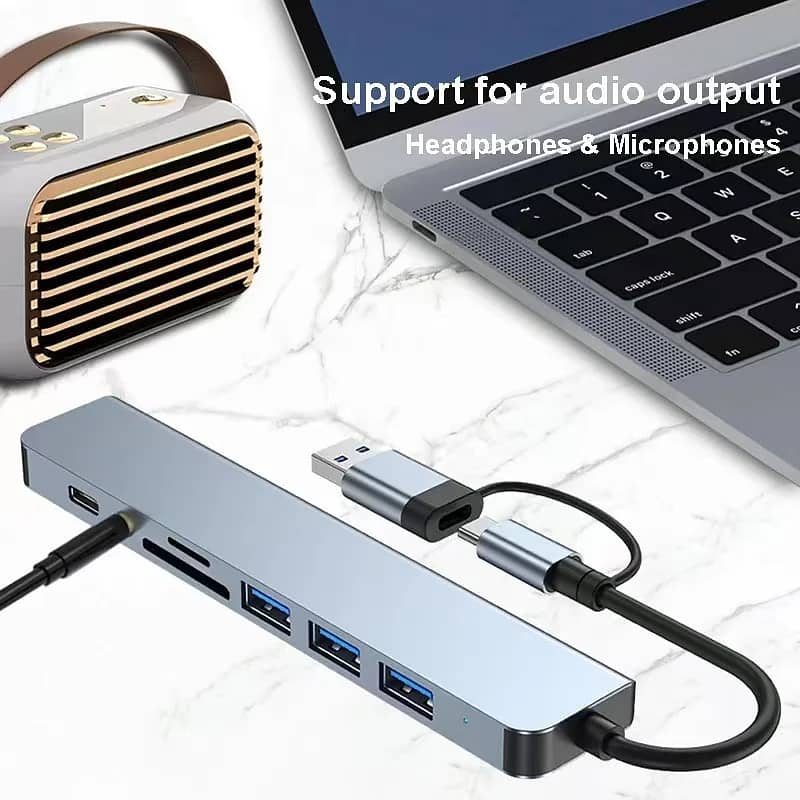 USB HUB With Splitter Card Reader, USB C Port Docking Station Usb Dock 0